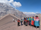 International group of mountain women summit Mount Aconcagua